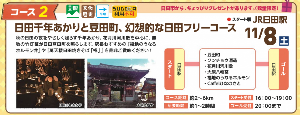 日田千年あかりと豆田町、幻想的な日田フリーコース